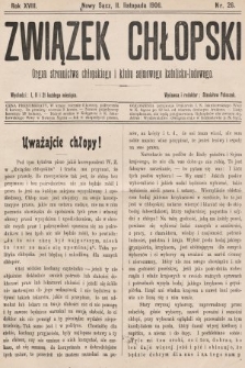Związek Chłopski : organ stronnictwa chłopskiego i klubu sejmowego katolicko-ludowego. 1906, nr 26