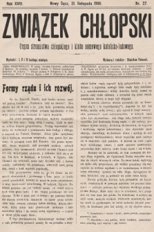 Związek Chłopski : organ stronnictwa chłopskiego i klubu sejmowego katolicko-ludowego. 1906, nr 27