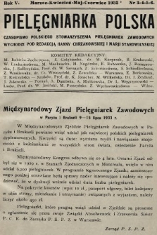 Pielęgniarka Polska : czasopismo Polskiego Stowarzyszenia Pielęgniarek Zawodowych. 1933, nr 3-4-5-6