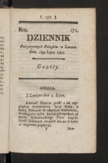 Dziennik Patryotycznych Politykow we Lwowie. 1797, nr 171