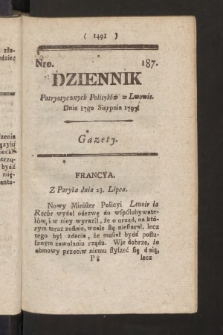 Dziennik Patryotycznych Politykow we Lwowie. 1797, nr 187