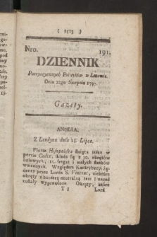 Dziennik Patryotycznych Politykow we Lwowie. 1797, nr 191