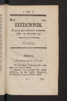 Dziennik Patryotycznych Politykow we Lwowie. 1797, nr 203