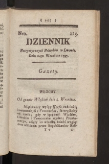 Dziennik Patryotycznych Politykow we Lwowie. 1797, nr 215