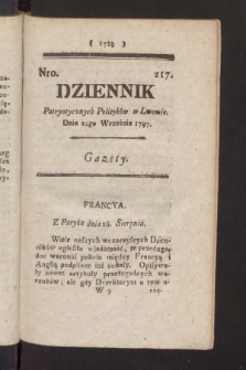 Dziennik Patryotycznych Politykow we Lwowie. 1797, nr 217