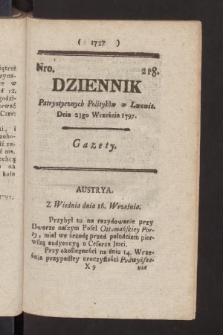 Dziennik Patryotycznych Politykow we Lwowie. 1797, nr 218