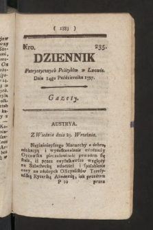 Dziennik Patryotycznych Politykow we Lwowie. 1797, nr 235