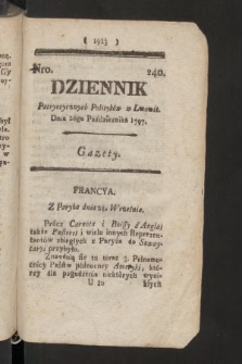 Dziennik Patryotycznych Politykow we Lwowie. 1797, nr 240