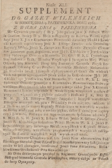 Supplement do Gazet Wilenskich. 1762, nr XLI