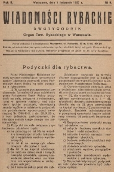 Wiadomości Rybackie : dwutygodnik Organ Tow. Rybackiego w Warszawie. 1927, nr 9