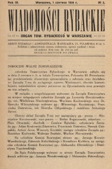 Wiadomości Rybackie : organ Tow. Rybackiego w Warszawie. 1928, nr 2