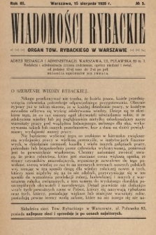 Wiadomości Rybackie : organ Tow. Rybackiego w Warszawie. 1928, nr 5