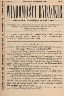 Wiadomości Rybackie : organ Tow. Rybackiego w Warszawie. 1928, nr 6