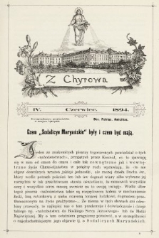 Z Chyrowa : Deo, Patriae, Amicitiae : korespondencya przyjacielska w miejsce rękopisu. 1894, nr 4