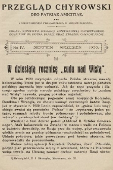 Przegląd Chyrowski : Deo, Patriae, Amicitiae : korespondencja przyjacielska w miejsce rękopisu : organ: Konwiktu, Sodalicji Konwiktowej, Chyrowskiego Koła Tow. im. Piotra Skargi oraz Związku Chyrowiaków. 1930, nr 4