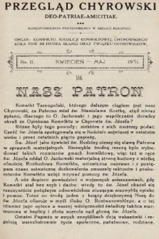 Przegląd Chyrowski : Deo, Patriae, Amicitiae : korespondencja przyjacielska w miejsce rękopisu : organ: Konwiktu, Sodalicji Konwiktowej, Chyrowskiego Koła Tow. im. Piotra Skargi oraz Związku Chyrowiaków. 1931, nr 2