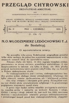 Przegląd Chyrowski : Deo, Patriae, Amicitiae : korespondencja przyjacielska w miejsce rękopisu : organ: Konwiktu, Sodalicji Konwiktowej, Chyrowskiego Koła Tow. im. Piotra Skargi oraz Związku Chyrowiaków. 1935, nr 2