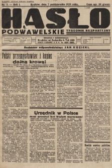 Hasło Podwawelskie : tygodnik bezpartyjny. 1929, nr 2