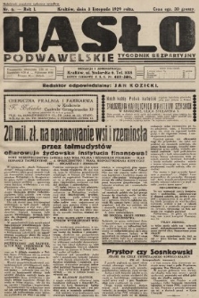 Hasło Podwawelskie : tygodnik bezpartyjny. 1929, nr 6