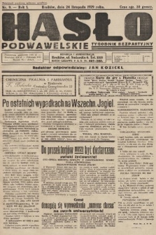 Hasło Podwawelskie : tygodnik bezpartyjny. 1929, nr 9