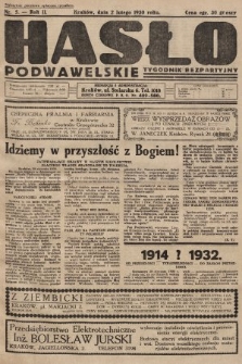 Hasło Podwawelskie : tygodnik bezpartyjny. 1930, nr 5