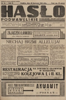 Hasło Podwawelskie : tygodnik bezpartyjny. 1930, nr 16