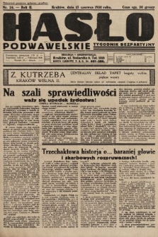 Hasło Podwawelskie : tygodnik bezpartyjny. 1930, nr 24
