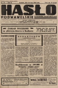 Hasło Podwawelskie : tygodnik bezpartyjny. 1930, nr 29