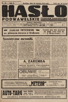 Hasło Podwawelskie : tygodnik bezpartyjny. 1930, nr 32