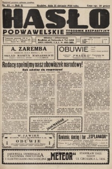 Hasło Podwawelskie : tygodnik bezpartyjny. 1930, nr 35