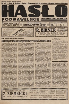 Hasło Podwawelskie : tygodnik bezpartyjny. 1930, nr 38