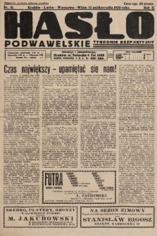 Hasło Podwawelskie : tygodnik bezpartyjny. 1930, nr 41