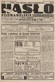 Hasło Podwawelskie : tygodnik bezpartyjny. 1930, nr 48