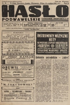 Hasło Podwawelskie : tygodnik bezpartyjny. 1930, nr 51