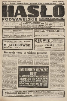 Hasło Podwawelskie : tygodnik bezpartyjny. 1931, nr 8