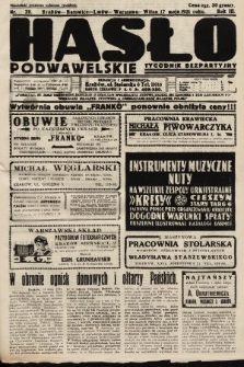 Hasło Podwawelskie : tygodnik bezpartyjny. 1931, nr 20