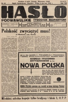 Hasło Podwawelskie : tygodnik bezpartyjny. 1936, nr 38