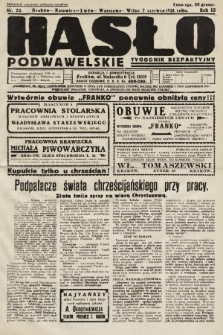 Hasło Podwawelskie : tygodnik bezpartyjny. 1931, nr 23