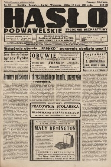 Hasło Podwawelskie : tygodnik bezpartyjny. 1931, nr 28