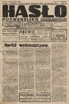 Hasło Podwawelskie : tygodnik bezpartyjny. 1931, nr 30