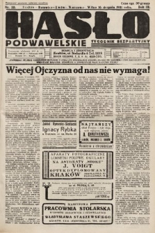 Hasło Podwawelskie : tygodnik bezpartyjny. 1931, nr 33