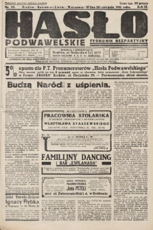 Hasło Podwawelskie : tygodnik bezpartyjny. 1931, nr 35