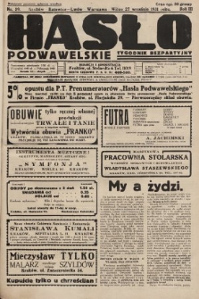 Hasło Podwawelskie : tygodnik bezpartyjny. 1931, nr 39