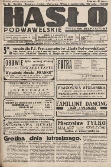 Hasło Podwawelskie : tygodnik bezpartyjny. 1931, nr 40