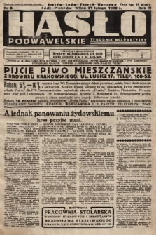 Hasło Podwawelskie : tygodnik bezpartyjny. 1932, nr 8