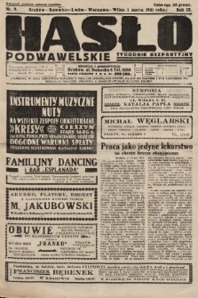 Hasło Podwawelskie : tygodnik bezpartyjny. 1932, nr 9