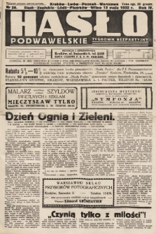 Hasło Podwawelskie : tygodnik bezpartyjny. 1932, nr 20
