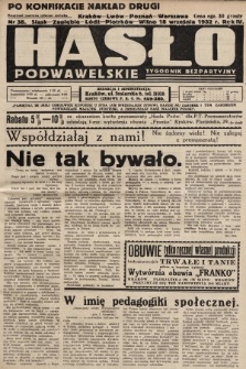 Hasło Podwawelskie : tygodnik bezpartyjny. 1932, nr 38