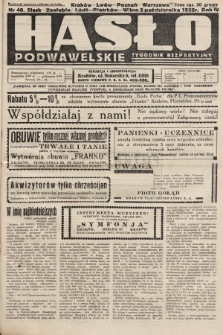 Hasło Podwawelskie : tygodnik bezpartyjny. 1932, nr 40