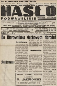 Hasło Podwawelskie : tygodnik bezpartyjny. 1933, nr 2